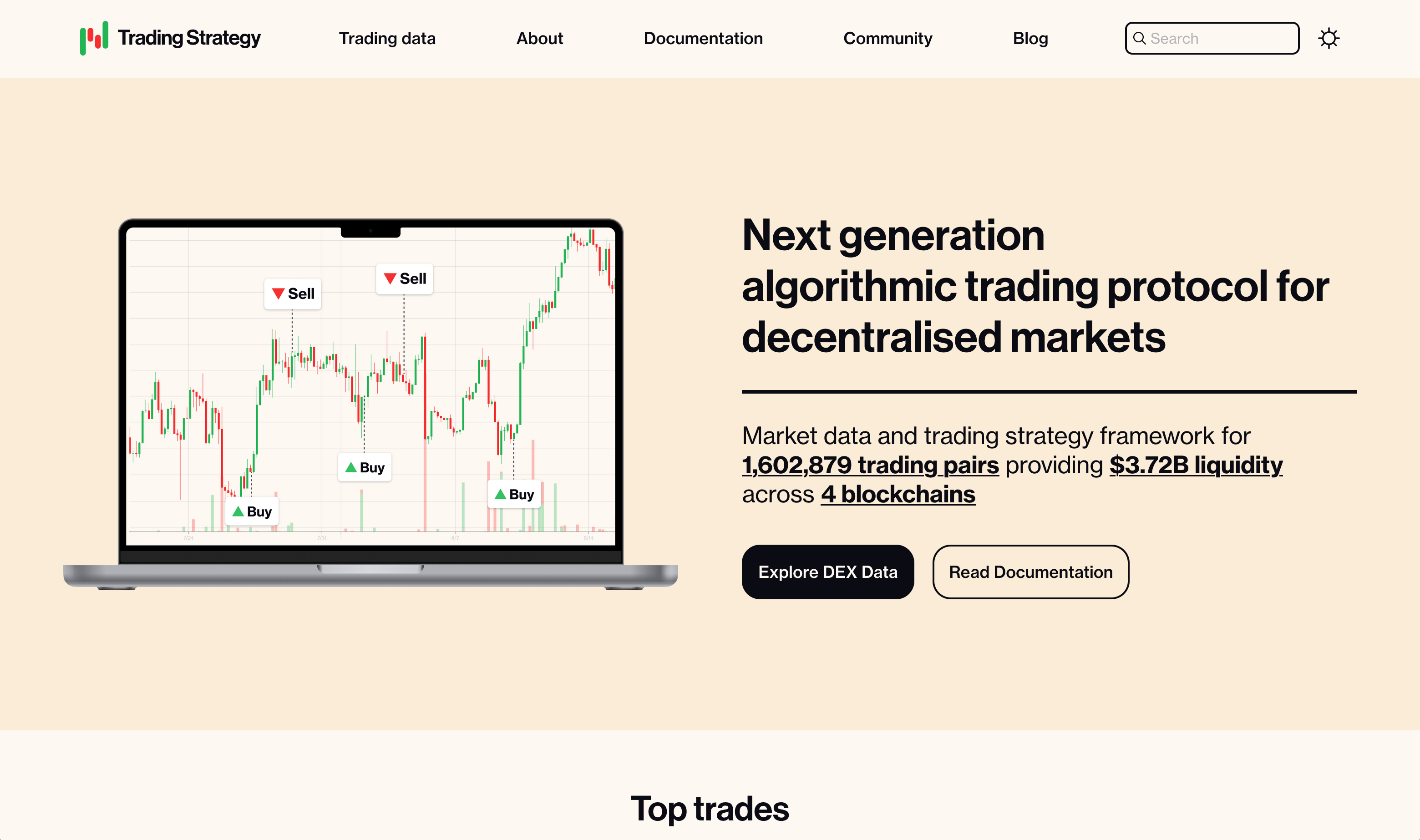 Screenshot of trading-strategy.ai